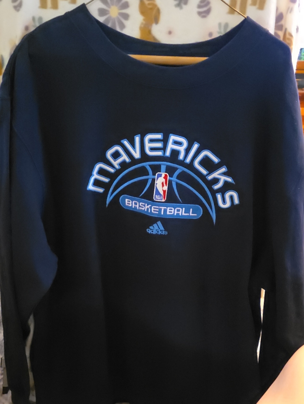 adidas Navy Blue Mavericks Basketball Sweatshirt